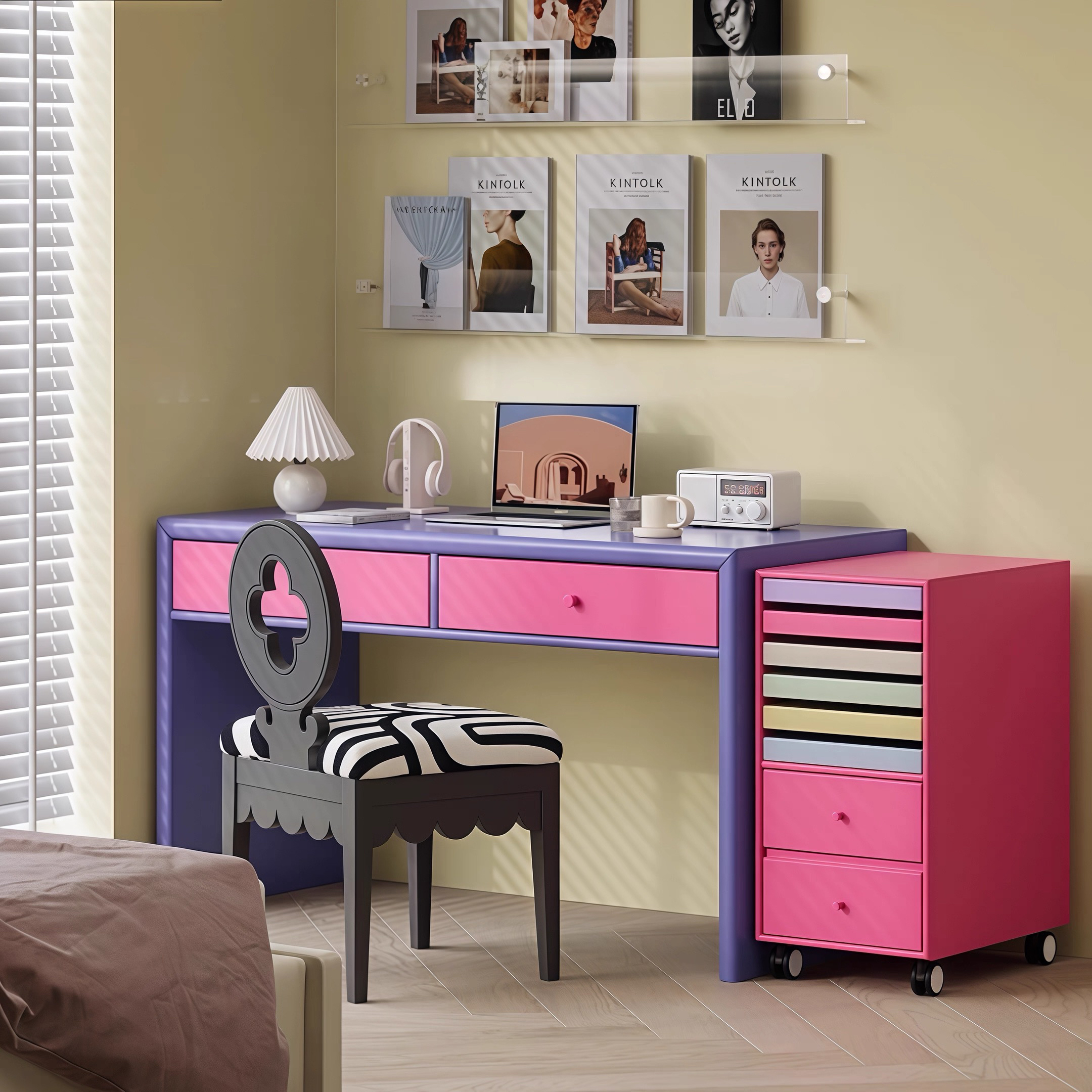 北欧实木书桌现代简约家用卧室电脑桌学生学习写字桌