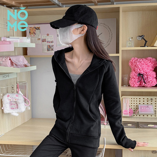 服饰 显瘦休闲连帽开衫 2024年秋季 拉链修身 卫衣外套 女新款 NOME