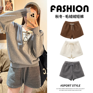 服饰 配靴子外穿高腰阔腿毛茸靴裤 羊羔绒女冬季 毛绒裤 新款 NOME