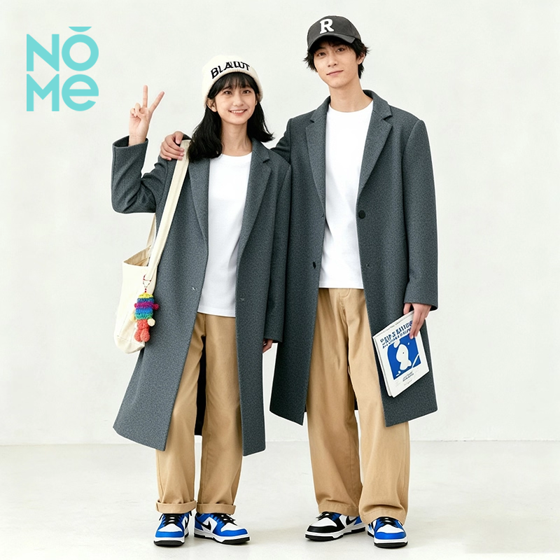 NOME（服饰）秋冬气质宽松高级显瘦羊毛双面呢大衣外套男女同款