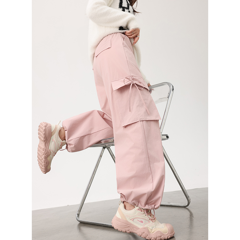 美式两穿工装羽绒裤女2025冬高腰