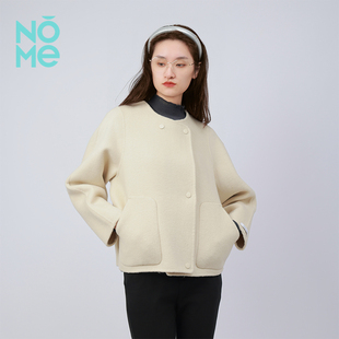 女小个子慵懒风韩系短款 NOME 新款 2024年秋季 羊毛大衣外套 服饰