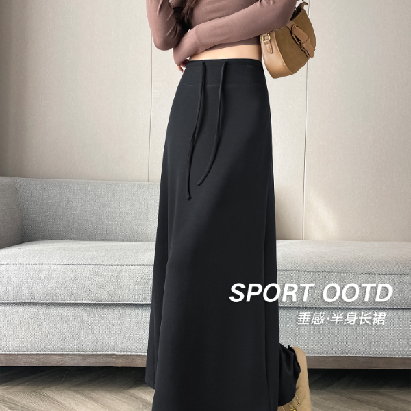 NOME（服饰）秋新款韩版时尚百搭显瘦高腰直筒半身裙女长款包臀裙