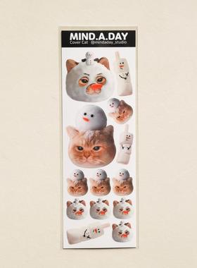 【现货】正品韩国mindaday恶搞covercat系列贴纸