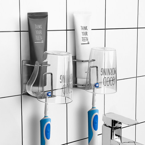 浴室牙刷杯架简约洗漱免打孔架子