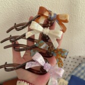 韩系醋酸蝴蝶结扭扭夹女2025新款 高级感后脑勺一字夹盘发抓夹发夹