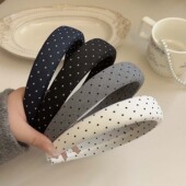 复古慵懒简约波点发箍女高颅顶百搭头箍韩版 网红外出压发发卡发捆