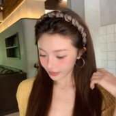 法式 高级感气质带齿防滑正反两戴洗脸头箍 水钻缠绕发箍女2025新款