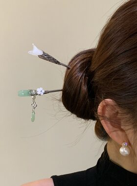 新中式古风发簪旗袍簪子简约现代高级感发钗盘发步摇钗子流苏汉服
