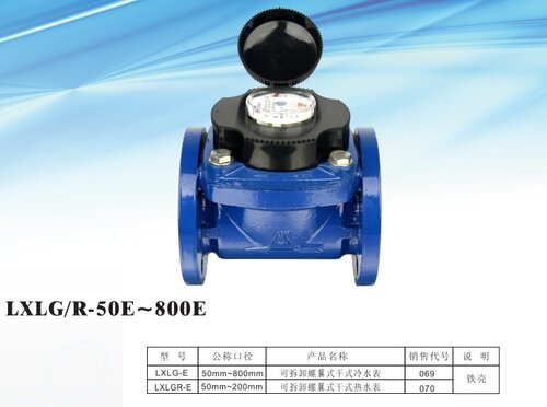 埃美柯螺翼可拆卸干式热水表070铁壳法兰LXLGR DN80 100 150 200