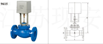埃美柯9615电动二通阀 铸铁法兰EQDF40-300F2多口径DN32-300