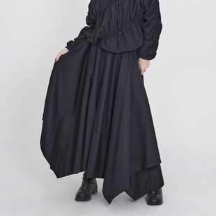 裙裤 隐觅 秋冬山本风暗黑系小众不规则设计重工百搭宽松阔腿裤