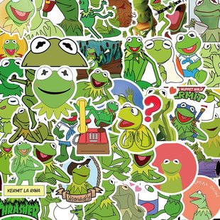 50张大青蛙布偶秀可爱Kermit科米蛙涂鸦贴纸笔记本行李箱玩具贴画