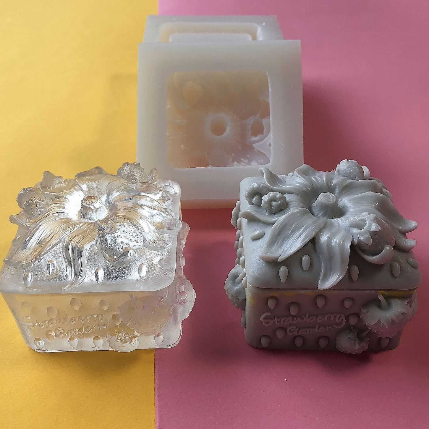 胖丫丫diy磨砂草莓收纳盒手工模滴胶模具 手饰饰品收纳盒硅胶模具