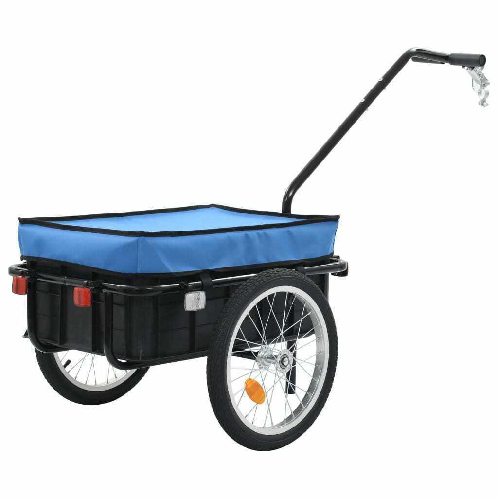 带防雨罩PP塑料车斗自行车货物拖车 50kg牵引车