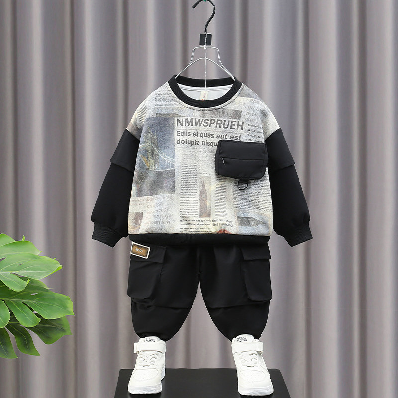 男童秋装套装2025新款儿童秋季韩版拼色两件套宝宝春秋款帅气,童装/婴儿装/亲子装,套装,淘宝优惠券,粉丝福利购,淘宝优惠卷