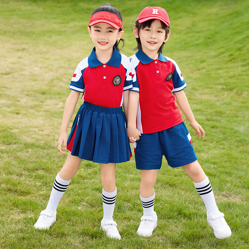 小学生校服夏季短袖运动套装一年级儿童定制班服春秋款幼儿园园服