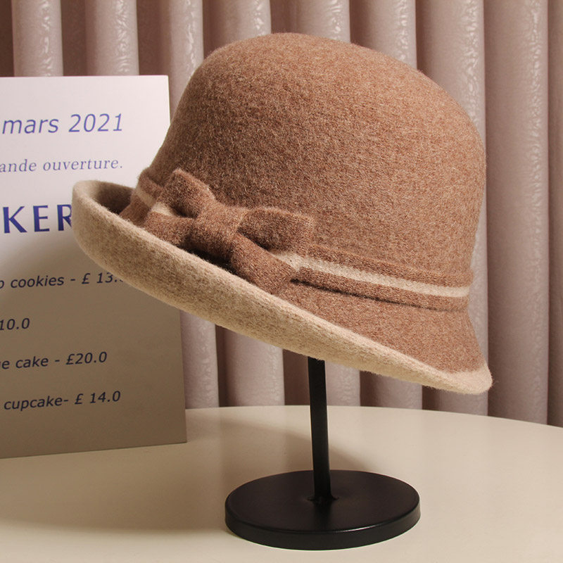 法式赫本风优雅蝴蝶结羊毛渔夫帽女秋冬时尚保暖盆帽洋气卷边礼帽,服饰配件/皮带/帽子/围巾,帽子,淘宝优惠券,粉丝福利购,淘宝优惠卷