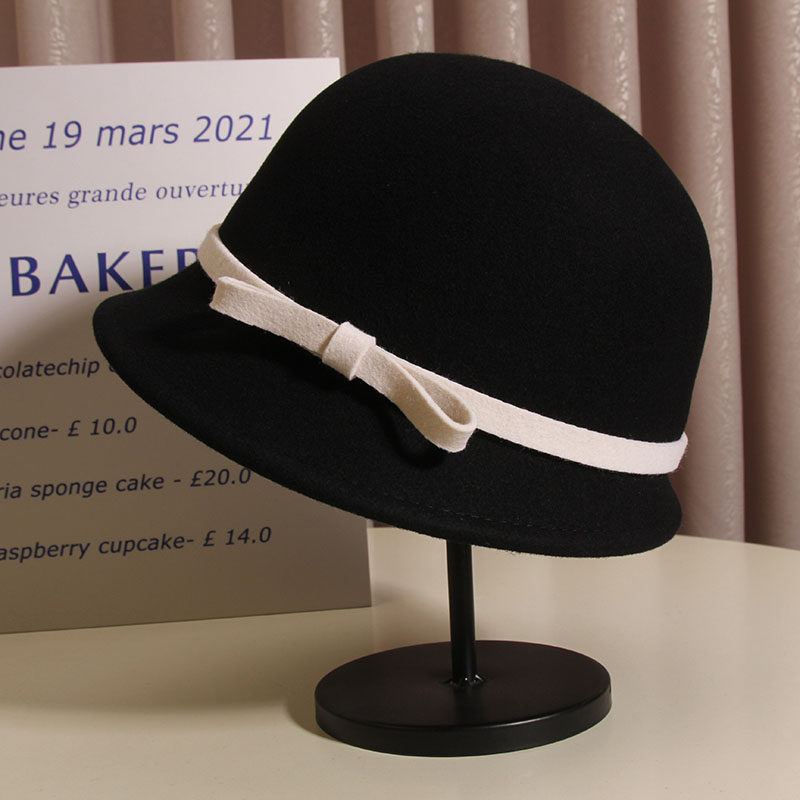 秋冬季百搭羊毛呢蝴蝶结盆帽女韩版潮小沿渔夫帽英伦复古名媛礼帽,服饰配件/皮带/帽子/围巾,帽子,淘宝优惠券,粉丝福利购,淘宝优惠卷