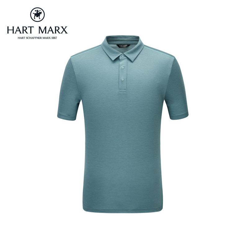 【莱塞尔绵羊毛】哈特马克斯2025年春男士衬衫领休闲短袖POLO衫男
