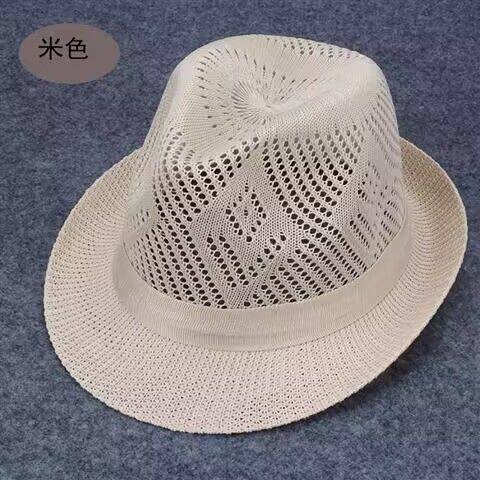 亚麻帽子帽子男春夏天沙滩遮阳防晒凉帽夏天中老年爸爸草帽亚麻礼