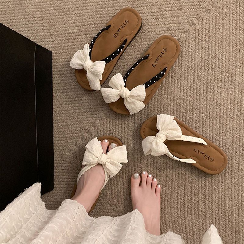 女士室外拖鞋超仙蝴蝶结