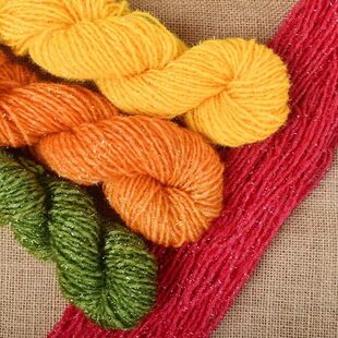 金线钩织毛线闪光七公里金丝线中粗毛线钩针diy手工编织拖鞋亮丝