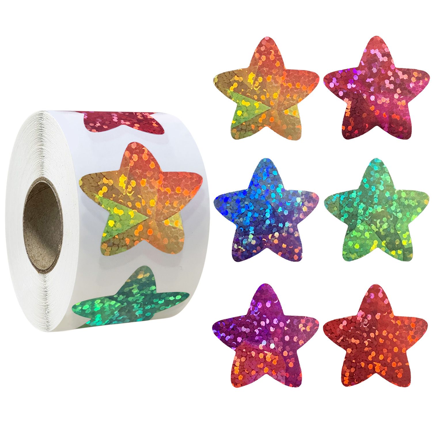 五角星贴纸5/卷镭射形不