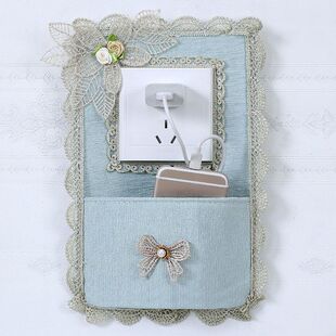 插座面板遮挡盖装饰罩布艺欧式开关贴蕾丝开关套防尘保护套布艺开