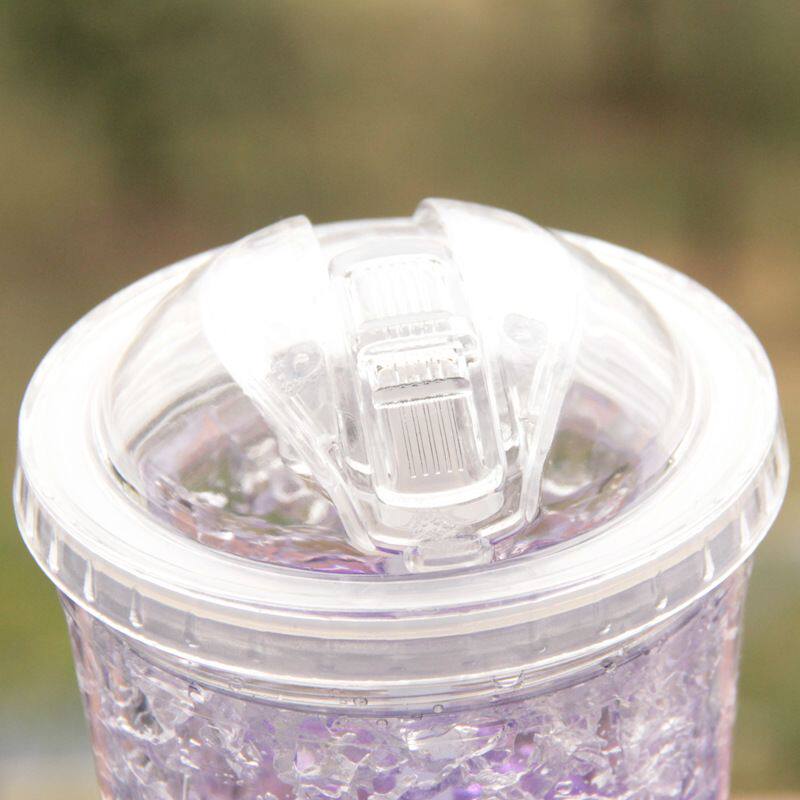 冰杯速冷杯夏日碎冰杯吸管杯小清新水杯女生韩版冰杯双层水杯塑料