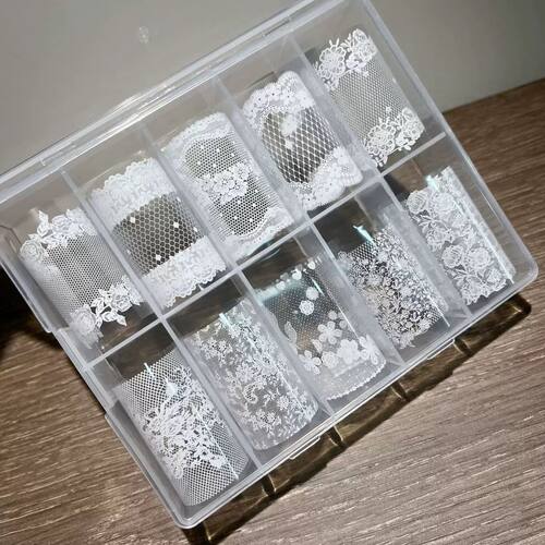 转印纸美甲新款胶蕾丝格