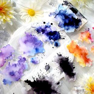 染色块轻复古人物手帐胶带花卉pet手账造景diy拼贴素材清新手账