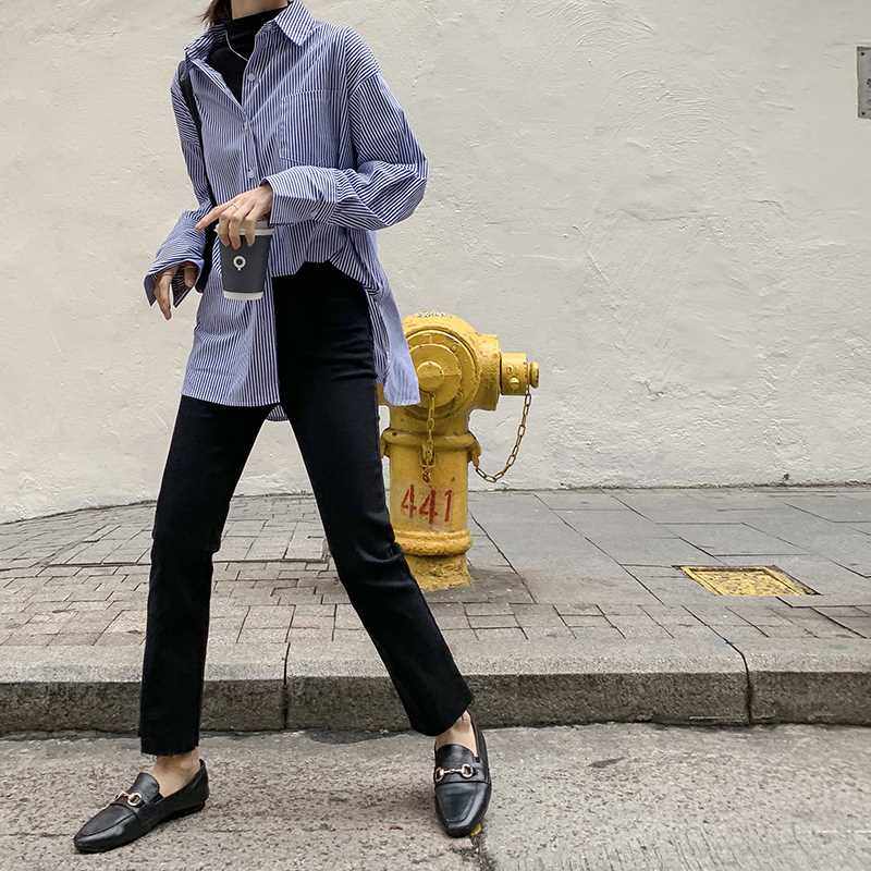 EKOOL豎條紋襯衫女寬松2019年春季新款韓版百搭顯瘦翻領長袖襯衣在類目 女裝/女士精品, 襯衫中 - 來自Buy2taobao.com提供專業的淘寶代購服務