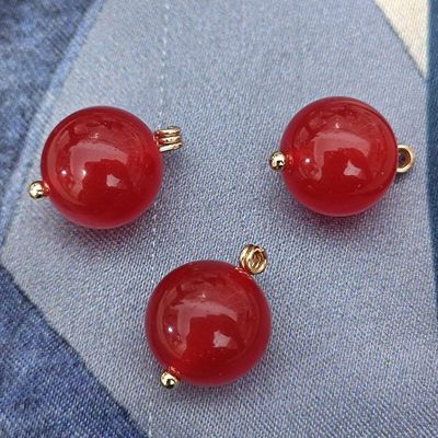 12mm14mm红色玉石纽扣新中式旗袍马甲外套毛衣开衫扣国风盘扣