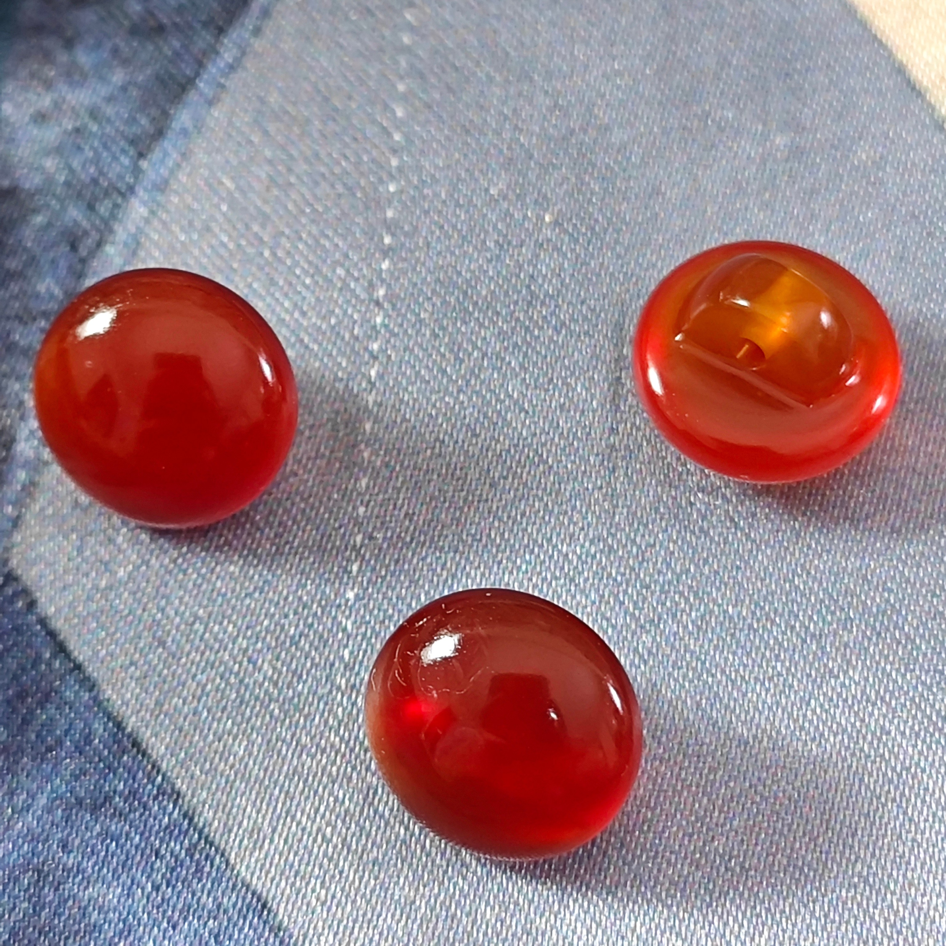 12mm15mm天然玉石红色绿色扁珠纽扣新中式棉服大衣毛衣高端中式扣