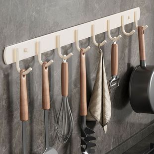 挂钩一排长条挂钩免打孔无痕强力胶壁挂墙上卫生间衣服挂衣架毛巾