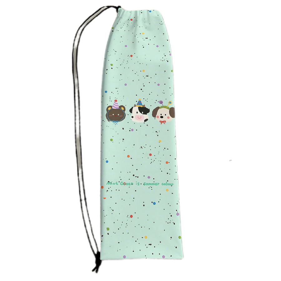 羽毛球包包运动包薄荷绿可爱卡通印花便携大容量单肩束口羽毛球拍