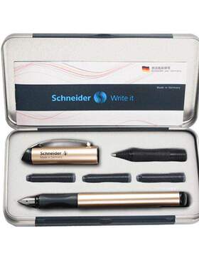 德国Schneider施耐德走珠笔头+3支黑墨胆+笔盒BK600礼盒钢笔