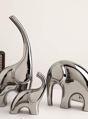 贝汉美现代景德镇陶瓷大象家居工艺品客厅酒柜电视柜乔迁礼物摆件