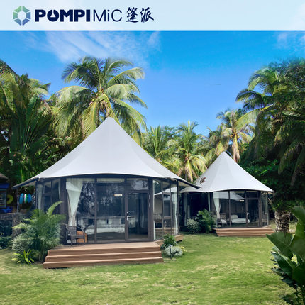 度假酒店帐篷小型野奢防窥防风防雨独栋带卫生间高端别墅帐篷