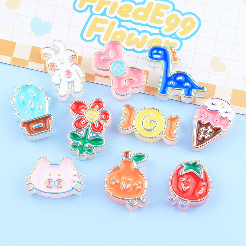 滴油电镀卡通 diy奶油胶手机壳冰箱贴发夹吊坠饰品树脂配件