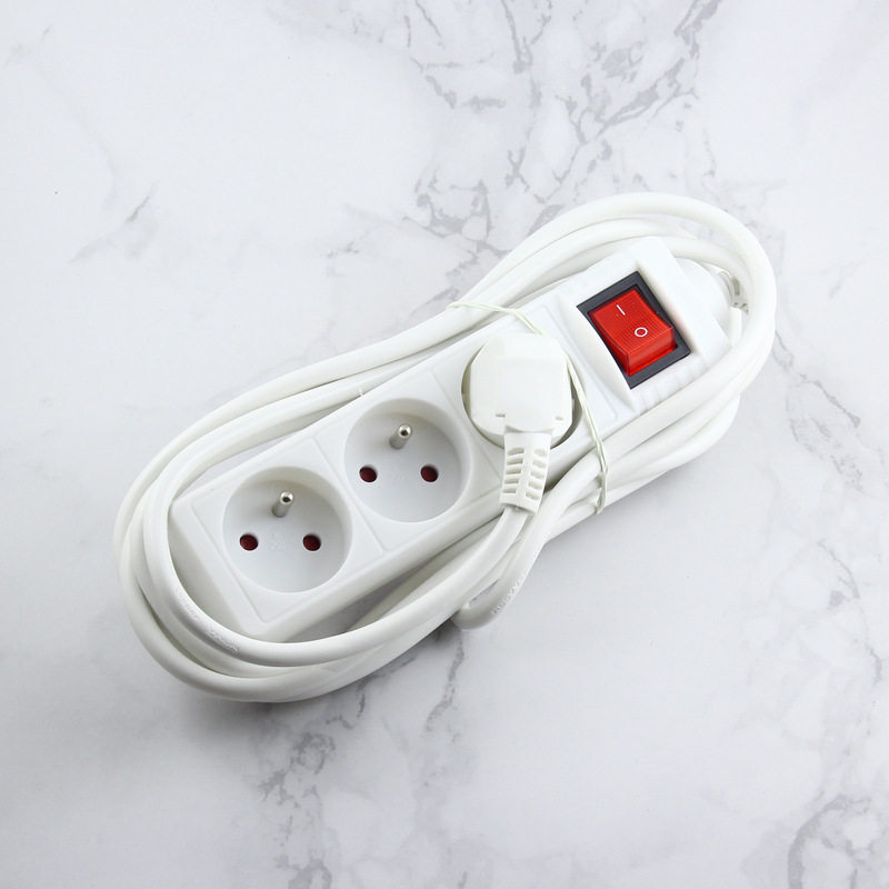 三位法式排插座 非洲外贸法标电源接线板3米带线法规拖线板带开关