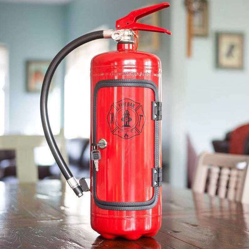 新款Fire extinguisher mini bar灭火器酒箱消防员的男士礼物