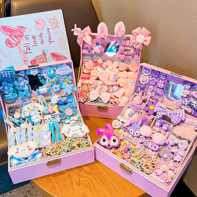 新款儿童星黛露礼盒女生生日礼物发夹套装礼盒卡通少女心首饰盒子