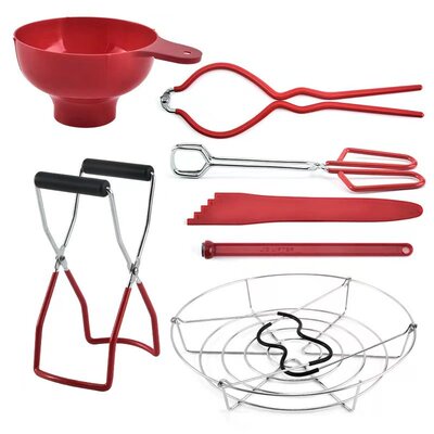 果酱罐头制作厨房小工具7件套隔热罐头钳夹提篮套装canning kits