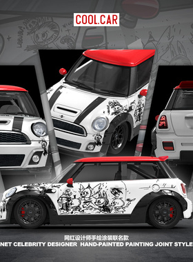 壹号站台|CC1:64 宝马MINI COOPER LUBUBU 仿真合金汽车模型