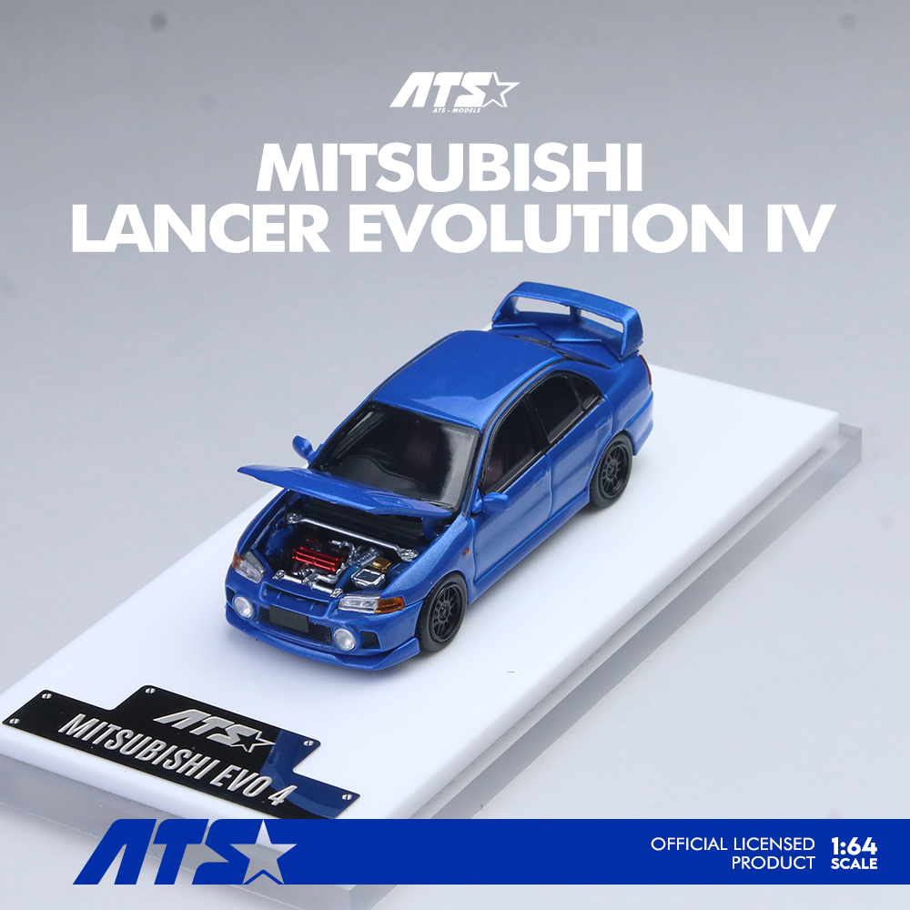 壹号站台|ATS 1:64 三菱EVO 4代 纯色 仿真合金汽车模型 摆件造型