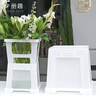 拍市鲜花桶醒花桶养花桶塑料花桶深水桶加高桶花店专用大号醒花桶