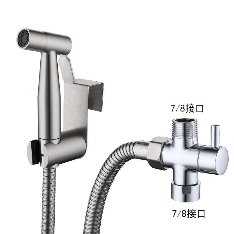 全铜分水器美规7/8马桶转换阀妇洗器喷头伴侣一进二出三通阀