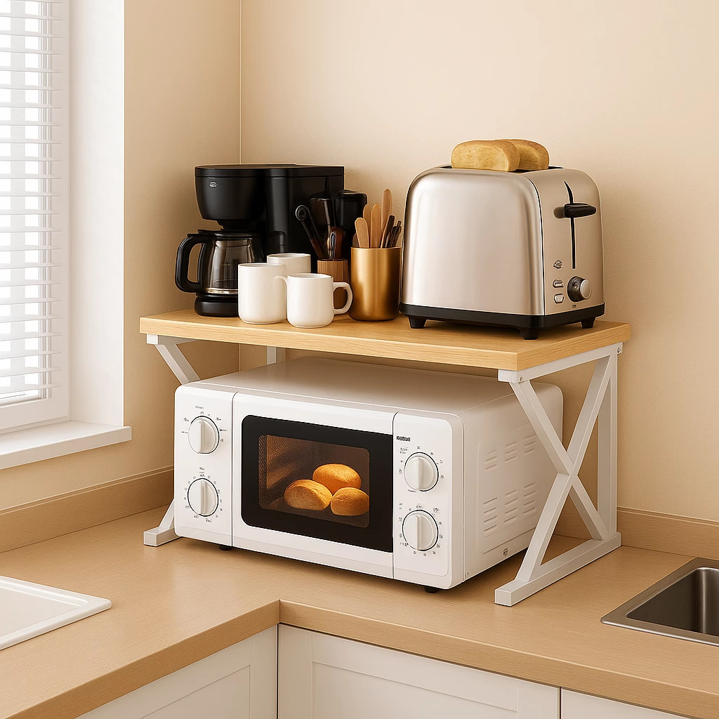 放锅架置物架微波炉落地架厨房创意收纳架储物架家用烤箱调料碗架